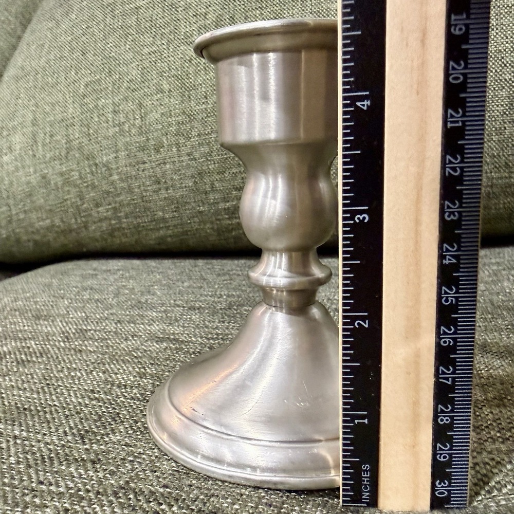 Leonard Genuine Pewter Candle Stick Holder, Weighted, Vintage, Made in Bolivia - Picture 6 of 8